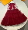 Nouvelle fille robe gilet sans manches gâteau dentelle jupe ourlet enfant robes taille 110-160 bébé designer jupe enfant en bas âge redingote Dec10