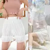 Women's Leggings Women Vintage Victorian Gothic Bowknot Decoration Solid Elastic Waist Lace Hem Loose Maid Pumpkin Shorts Under