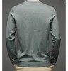 Suéter masculino 2024 pulôver moda coreana primavera outono fino malha o-pescoço inferior suéter de meia idade pull homme roupas masculinas