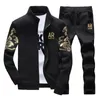 Men's tracksuit fall wear large size two piece set men's jacket clothing loose 231220