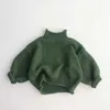 Pullover Dzieci Knitte Sweater Autumn Winter Boys Girls Korean Fashion Retro Turtleck Pullover Kids Warm Basic Shirtl231215