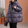 Piumino da donna Lagabogy Inverno Donna Piumino d'anatra bianco Con cappuccio Piumino oversize caldo caldo Donna Casual Parka allentato Tasca Outwear 231220