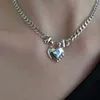 Kedjor Modoma Korean Fashion Heart Lock Necklace For Women 2023 Vintage Clavicle Chain Pendants Luxury 925 Sterling Silver