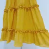 Vestido de grife com gola alta e renda de orelha de madeira, vestido de emagrecimento da cintura para cima, vestidos para mulheres