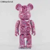 Bearbrick Andy Warhol Flower Cherry Blossom Building Block 400% Fashion Doll Violent Bear Ornament 28cm