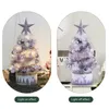 Juldekorationer mini bordsskivträd med ljus och ornament lätt DIY -dekoration för skrivbordsfestgåvan
