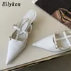 Sukienka buty Eilyken Spring Brand Kobiety Pumps Modna plisowana spiczaste palce palec eleganckie sandały z procą zapatilla de misze 231219