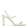 Parfait Meira Femmes Sandales Chaussures Feuille Cristal Embelli Pompes Féminine Dame Sexy Talon Aiguille Robe De Soirée Or Blanc Gladiateur Sandale EU35-43