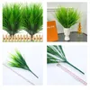 Flores decorativas 14pcs grama de trigo artificial verde plantas falsas arbustos de flores para jardim pátio externo casamento casa