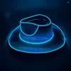 Ball Caps Cowboy Hat Glowing Led Disco Cowgirl Unisex Hop Style Bachelorette Party Supplies With Colorful Light Bar Western