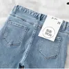 Kvinnor Jeans High midja 38 Spring Autumn Slim Skinny Pants Casual Women Denim Trousers Black Female Stretch Pencil 231219