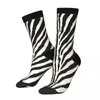 Herrensocken Daunen Zebra Schwarz Weiß Muster Textur Malerei Männliche Herren Damen Frühlingsstrümpfe Bedruckt