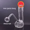 Bruciatore a nafta in vetro a forma creativa Bong Narghilè Rig/Bubbler Pipa ad acqua per fumatore con tubo per bruciatore a nafta in vetro a sfera da 30 mm 1 pz