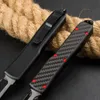 1Pcs High End U T 85 AUTO Tactical Knife D2 Titanium Coating Blade CNC 6061-T6/Carbon Fiber Handle EDC Pocket Gift Knives With Nylon Bag