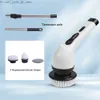 Temizleme fırçaları LED ekran Elektrikli Spin Scrubber Güç İnce Kablosuz Temizlik Fırçası Duş Yıkıcı Banyo Zemin Araç Tekerlek Küveti Q231220
