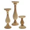 Candle Holders 3 Pcs White Holder Standing Candlestick Home Accents Decor El Household Adornment Wooden Decorative Creative