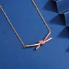 Designer merk Gold Tiffayss Nieuwe Knot Cross Necklace -serie met Diamond Knotiffays Lichte luxe en eenvoudige kraagketen voor vrouwen met logo
