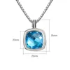 Womens Necklace Twist Cable Square Pendant Necklaces Plated Sier Multi-color Crystal Turquoise Chain Fine Mens Designer Jewelry Free Shipping