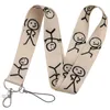 Schlüsselanhänger Strichmännchen-Lanyards für Schlüssel, Umhängeband, Kartenabzeichen, Fitnessstudio, Schlüsselanhänger, Lanyard-Halter, DIY-Hängeseil, Telefon-Zubehör