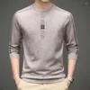 Suéter masculino 2024 pulôver moda coreana primavera outono fino malha o-pescoço inferior suéter de meia idade pull homme roupas masculinas