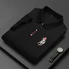 Herren Polos Sommer Atmungsaktive Jacke Luxus Baumwolle Bestickt Business Kurzarm POLO Shirt Einfarbig Revers Männer Casual 231219