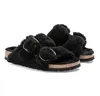 Sandal designer slippers men women sandals fur slides Suede Snake Leather slipper clogs Buckle Strap