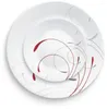 Assiettes Splendor blanc et rouge ensemble de Vaisselle 12 pièces Vaisselle Cuisine Table à manger ustensiles ménagers plats