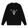 Designer Luxury PRADs Classic 2023 autumn and winter new jacquard crew-neck sweater loose men's and women's sweater