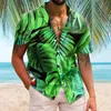 Men's Casual Shirts Men Hawaiian Aloha Lapel Button Abstract Print Summer Short Sleeve Fashion Top Blouse Male Holiday Travel Wear