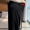 Pantaloni da donna Pantaloni tinta unita da donna Elegante abito invernale a gamba larga con tessuto morbido a vita alta profondo per il massimo comfort