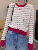 Kvinnors lyxvarumärken Designers tröja rosa bokstäver Pullover Men s hoodie långärmad tröja broderi stickkläder vinterkläder 2023 7741ess