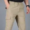 Fritid Summer Cargo Pants Men's Multi Pocket Tactical Military Trousers Watertproof Drying Plus Size S5XL 231220