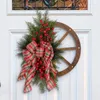 Fiori decorativi Ghirlanda di Natale artificiale Aghi di pino Ghirlanda Ornamenti Bacca rossa realistica spessa e non sbiadita