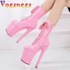 Boots Voesnee MidCalf 8 Inches Club Side Zip Thin High Heels Pole Dancing Booties Plus Size Fashion Cosplay Woman Shoes 231219