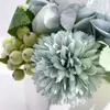 Decorative Flowers Fake Peony In Ceramic Vase Faux Hydrangea Flower Arrangements For Home Decor Artificial With