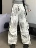 Jeans da donna 2023 Ropa Grunge Y2K Streetwear Pantaloni cargo larghi bianchi per le donne Abbigliamento dritto sciolto Lady Hip Hop Pantaloni Harajuku