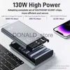 Mobiltelefon Power Banks Zime 130W Power Bank 20000MAH USB Typ C PD Fast Charge PowerBank Portable Charger Externt batteri för Laptop MacBook iPhone 15 J231220