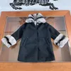 High-end Children's Wear Winter New Style for Boys and Girls Long Sleeve Woolen Fur Clip Cotton Coat Children's Fur Collar Coat