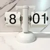 Küçük ölçekli masa saati retro flip saat paslanmaz çelik flip iç dişli çalıştırılan kuvars dijital saat ev flip dekor 231220