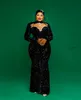 2024 Aso Ebi Black Jumpsuits Prom Dress Beaded Crystals Sequined Lace Evening Formal Party Second Reception Birthday Engagement Gowns Dresses Robe De Soiree ZJ358