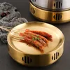 Plates 1 Pcs Korean 304 Stainless Steel Grill Barbecue Rack Roast Plate Dry Pot Tray Bar Restaurant Tableware