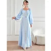 Etnische Kleding Dubai Abaya Vrouwen Moslim Diamanten Lange Mouw Maxi Jurk Kaftan Eid Party Marokko Islam Turkije Jurk Jalabiya vestidos Arabische