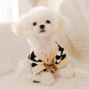 Roupas de luxo para cães chihuahua pet listrado cardigan camisola bichon frise filhote de cachorro gatinho cão casaco quente gato acessórios para cães roupa para animais de estimação