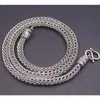 Chaînes Véritable 925 Collier en argent sterling Femmes Hommes 6mm Chaîne à maillons de blé rond 20 pouces / 64,5 g