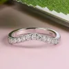 Fedi nuziali M-JAJA Mezzo anello Fede nuziale curva In argento sterling 925 da 0,39 ct Anelli con diamanti da laboratorio per donne Gioielli D Color 231219