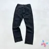 Jeans masculinos high street askyurself calças vintage lavado velho faca corte macacão preto retalhos calças homens mulheres pedir 231219