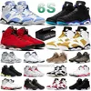 Med Box Jumpman 6s UNC MENS BASKABAL SHOES 6 Yellow Ochcher Aqua Toro Bravo Cool Gray Black Cat Infrared Outdoor Sports Mens Trainers Sport Sneakers Storlek 40-47