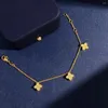 Bracelets de charme Bracelet en laiton pendentif fleur en or plaqué 18 K RC bijoux