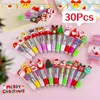 30pcs Noël Mini stylo à bille dessin animé mignon 4 stylos à bille de couleur pour enfants fournitures d'écriture scolaire bureau papeterie cadeaux 231220