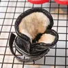 Vêtements pour chiens Bottes en PU respirantes Chaleur pour protéger les chaussures de chaussures d'hiver Sangles en polaire chaudes antidérapantes